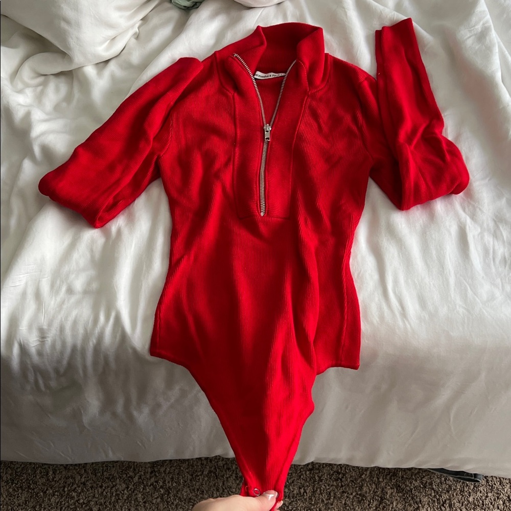 Abercrombie and fitch red sweater bodysuit